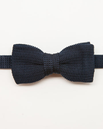 Dark Blue Bow Tie 100% Silk